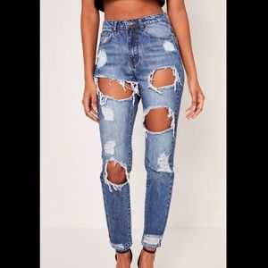 NEW Missguided Riot high rise ripped jeans